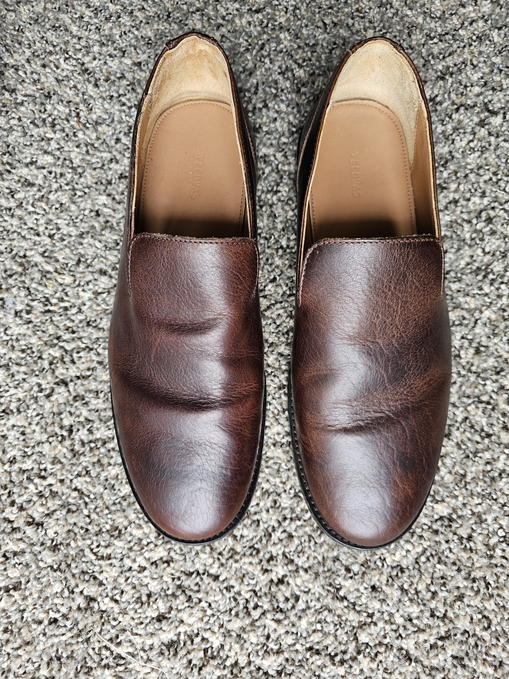 Tecovas Dark Brown Leather Slip-On Loafers
